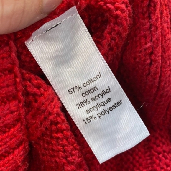 Maurices Red Knit Cable Sweater Top Women's XL Crew Neck Holiday Winter Classic - Picture 5 of 8